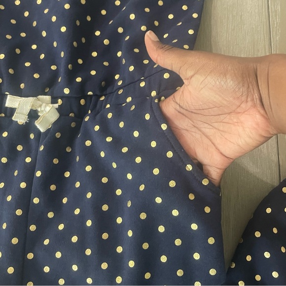 Blush by US Angels cotton navy gold polka dots jumper elastic waist Size 10/12 - Picture 6 of 14